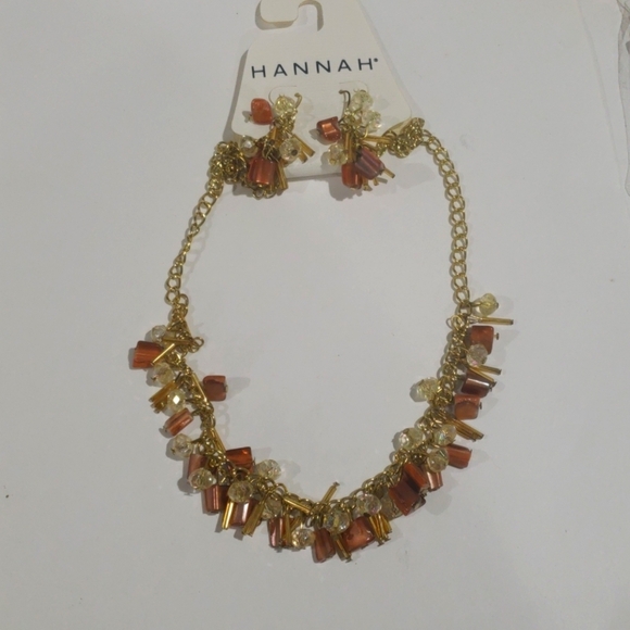 Hannah Gold-Tone Cluster Beaded Necklace & Earring Set - Women's Fashion Jewelry - Picture 3 of 8
